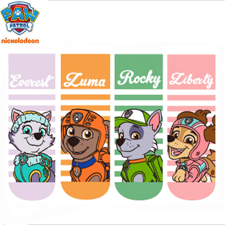 100% Genuine Paw Patrol 1SET Baby Spring Autumn Summer Knitted Socks Skye Everest Liberty Chase Marshall Rubble Rocky Age 3-7T