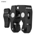 Andoer Crab Pliers Clip Super Clamp with 1/4 inch & 3/8 Inch Screw Hole Metal Material Super Clamp with Non-slip Rubbers.