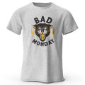 Bad Monday Print, Men's Novel Graphic Design T-shirt, Casual Comfy Summer Tees for Men's Daily ActivitiesTops Clothing. 