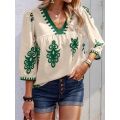 Plus Size Women's Casual V-neck Shirt Woman Loose Summer Casual Outdoor Tee Shirt Breathable Tops.
