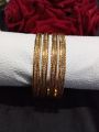City Gold/ Gold Plated (Thin) Metal Bangles (Indian) For Women -4 piece- Bangles Bangles.