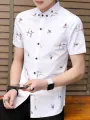 Korea Casual Cool men's shirt Short Sleeve Summer Cotton Slim Trend Shirt Large Size Cool Brand top New Arrival. 