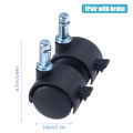 1Pair 1.5inch Universal Wheel Swivel Caster Roller Wheel Furniture Office Chair Caster With Brake. 