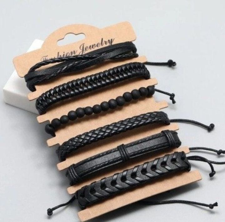6Pcs%20Set%20Men's%20Vintage%20Braided%20Cowhide%20Bracelet%20Multi-layer%20Leather%20Bracelet%20For%20Men's%20And%20Boy's%20-%20Image%202