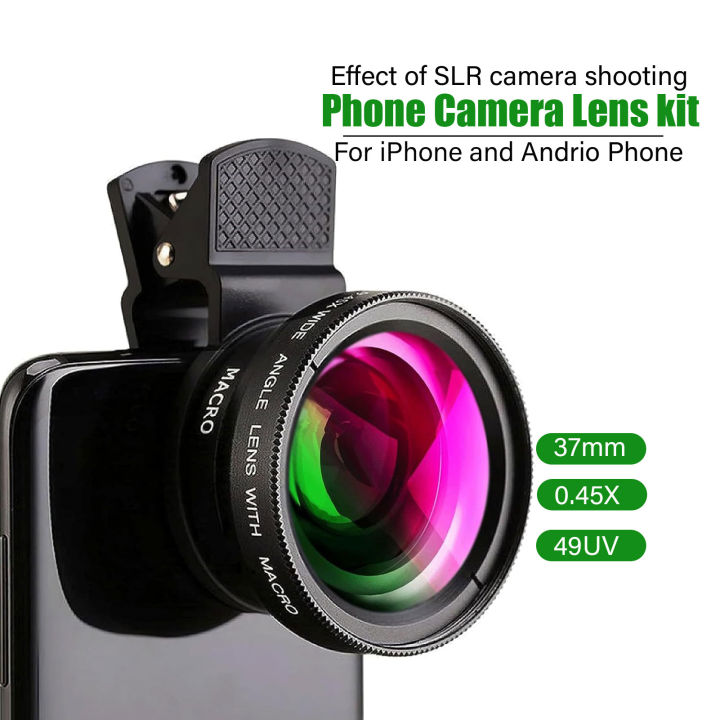 2025 New Upgrade 2 In 1 HD 0.45x Super Wide Angle & 12.5x Macro Lens for iPhone 16 X   mobile Phone Camera lens Kit