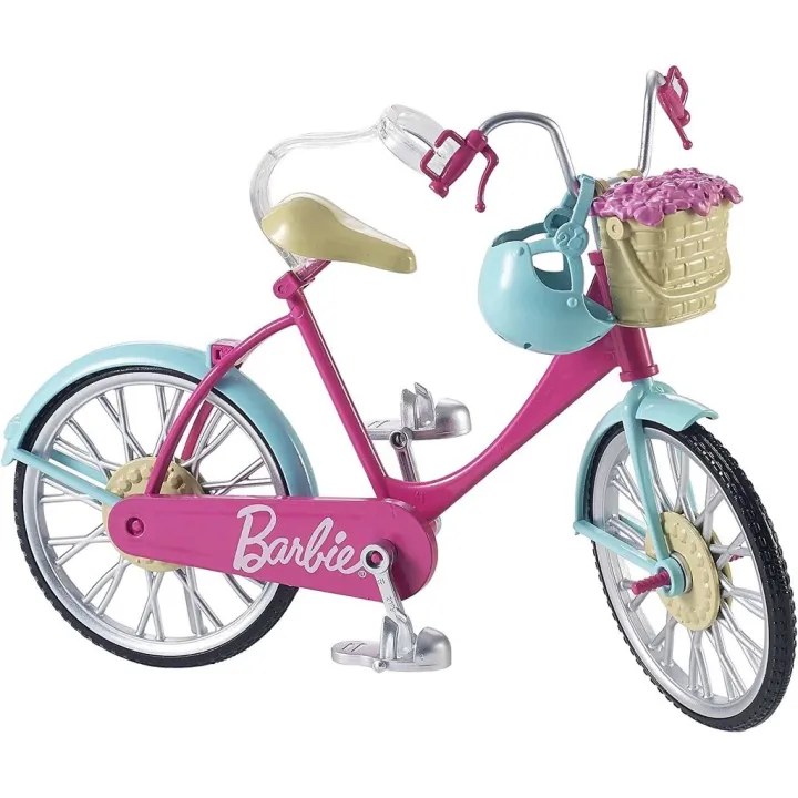 Barbie bicycle with basket of flowers