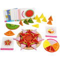 Montessori Wooden Toys 3D Jigsaw Puzzle Tangram Math Toys Baby Hand Grasp Board Shape Match Puzzle Educational Fruit vegetable. 