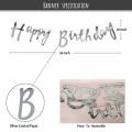 pack of 55 pcs theme set DIY pastel green & grey happy birthday decoration for girls, boys, kids, wife, husband decorations kit/metallic silver helium balloons/cursive banner/backdrop/party props items–55 pcs. 