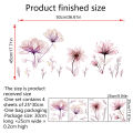 Pink Flowers Wall Stickers for Living Room Bedroom Background Wall Decor Girls's Room Home Decorative Stickers Wall Decals Mural. 