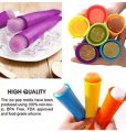 4 PCs Ice Pop Maker Silicone Long Ice Pop Push Up Frozen Stick Ice Cream Jelly Lolly Pop for Popsicle Reusable Ice Cream Molds. 
