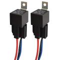 JD1912 Car Relay Harness 12V 40A 4 Pin SPST Harness Sockets with Color-labeled Wires for Automotive Truck Van Motorcycle Boat. 