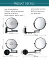 Dressing Mirror Wall Mounted 8 Inch Magnifying Two-sides Mirror Space Aluminum Black  Makeup Mirror Cosmetic Lady . 