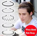 Black Metal Wavy Hairband – Durable Spring Hoop, Stylish & Lightweight for Men & Women. 