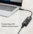 Rifah USB 3.0 male to RJ45 female Gigabit Ethernet connection adapter, supports 10/100/1000 Mbps, compatible with Windows, Mac OS, Android and other systems.