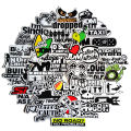 50pcs Funny JDM Styling Stickers Skateboard Luggage Bumper Bike Car Motorcycle Scooter Cool Decals Sticker Bomb Toy Waterproof.