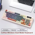 M96 Bluetooth Keyboard,2.4G Dual Mode Connection,Battery Digital Display,Multimedia Knob, Colourful Light,PC Notebook. 