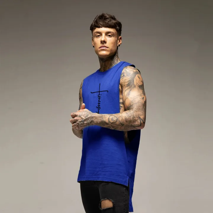 Summer%20Cotton%20Breathable%20Vests%20Gym%20Bodybuilding%20Muscle%20Tank%20Tops%20Mens%20Fitness%20Casual%20Clothing%20Extend%20Cut%20Off%20Sleeveless%20Shirts%20-%20Image%204