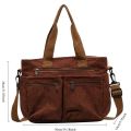 Casual Corduroy Messenger Bags Large Capacity Commuter Mummy Portable Shoulder Bag Multi Layers Camping Tote Bags.