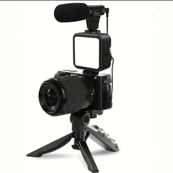 Vlogging%20Kit%20All%20in%20One%20Video%20Making%20with%20Tripod%20Stand,%20LED%20light,%20microphone,%20Mobile%20Holder%20For%20all%20Mobile%20Phone's%20&%20DSLR%20Camera%20-%20Image%203