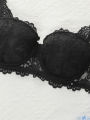 Viomisha Sexy Lingerie Set for Lady Push Up Bra with Steel Ring B Cup Black Lace Underwear Panty Female Intimate Clothes. 
