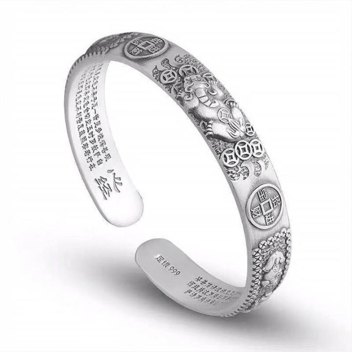 Thai%20Silver%20Tune-bringing%20Pixiu%20Copper%20Coin%20Men%20Bracelet%20Domineering%20Men%20Personality%20Heart%20Sutra%20Hand%20Ring%20Birthday%20Gift%20Jewelry%20-%20Image%206