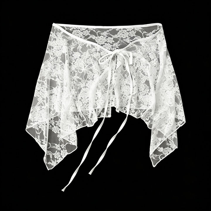 Apparel%20Accessories%20French%20Lacing%20Lace%20Mini%20Skirt%20Embroidery%20Irregular%20Hemline%20Lace%20Up%20Ruffles%20Skirt%20Y2K%20Apron%20Wrap%20Skirt%20-%20Image%204