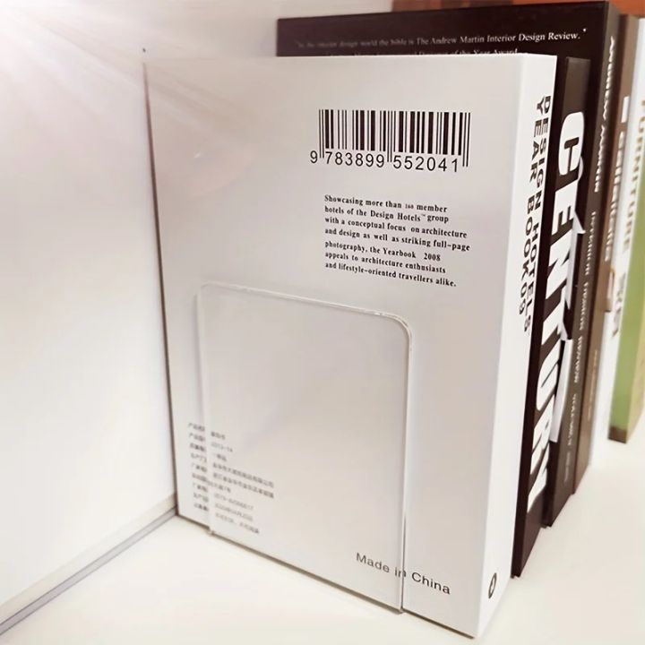 Transparent Bookend Acrylic Bookend L-type Bookend Bookshelf Picture ...