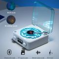 Waves Vinyl Player Bluetooth Speaker with White Noise Retro Turntable Speaker Sleep Aid Vitrola Shaped Speaker with RGB Light. 