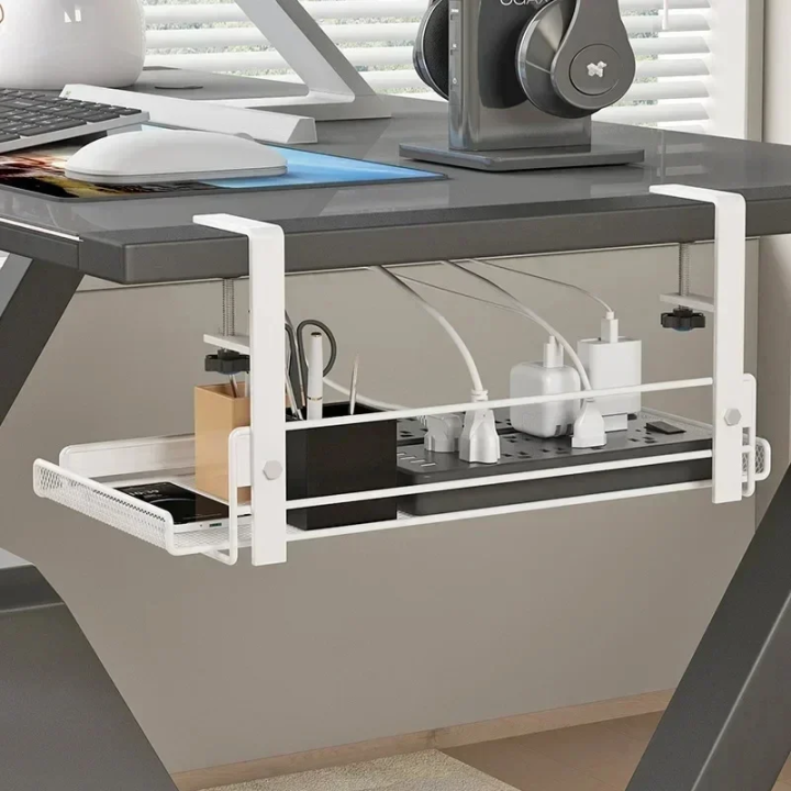 1PCS Under Desk Cable Management Tray No Drill Steel Desk Cable ...