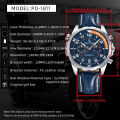 PAGANI DESIGN New 44MM  Men Watch Sapphire Glass Waterproof Luminous Leather Multi Functional Quartz Wristwatch Man . 