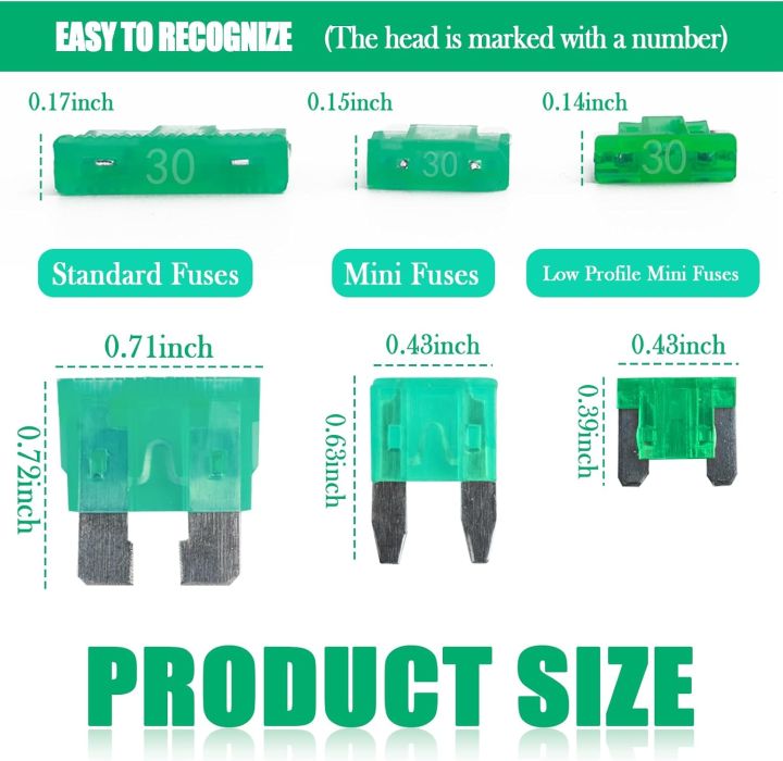 306PCS%20Car%20Fuses%20Assortment%20Kit%20Mixed%20Vehicle%20Blade%20Fuses%20Standard%20&%20Mini%20&%20Low%20Profile%20Mini%20Fuse%20-%20Image%202