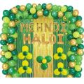Haldi Mehndi Decoration 1 Mehndi 1 Haldi 2 Curtains 40 Balloon 1 Glue Dot 1 Arch  (Set of 46). 