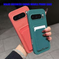 Case for Google Pixel 10 Pro 9 8 Liquid Silicone Card Holder Soft Phone Skin Cover 10 Pro XL Shockproof Back Pocket Wallet Funda.