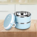 2 Layer Stainless Steel Lunch Box with Handle, Durable and Easy to Clean, Food Storage Container. 