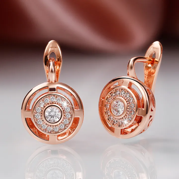 Huitan%20Unique%20Design%20Women's%20Earrings%20Rose%20Gold%20Color/Silver%20Color%20Luxury%20Bridal%20Wedding%20Earrings%20High%20Quality%20Jewelry%20Drop%20Ship%20-%20Image%202