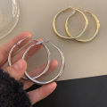 New Big Circle Hoop Earrings for Women Trendy Exaggerated Silver Gold Color Metal Geometric Smooth Round Earring Jewelry. 