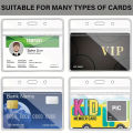 10pcs Horizontal ID Card Holder, Resealable Zipper, Transparent Plastic, Waterproof PVC, High Transparency. 