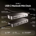 PULWTOP MacBook Pro Docking Station Dual Monitor 4K@60Hz with 2HDMI,PD,Ethernet,USB A/C 10Gbps,SD/TF, USB 2.0. 