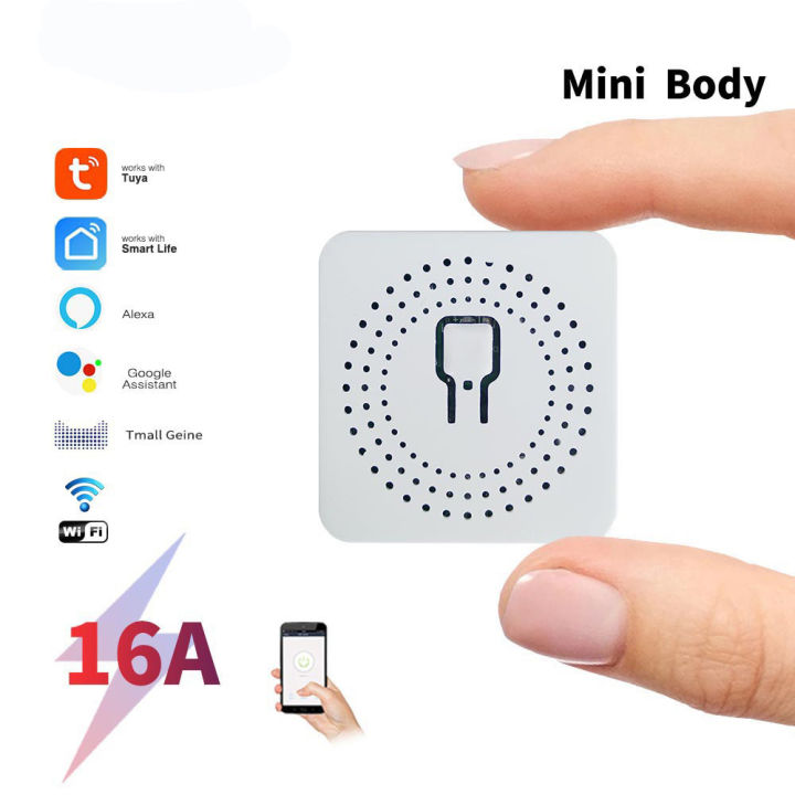 16A WiFi Smart Switch DIY Wireless Tuya Smart Home Alexa Yandex Alice Mini Interruptor Two Way Voice Control Smart Life