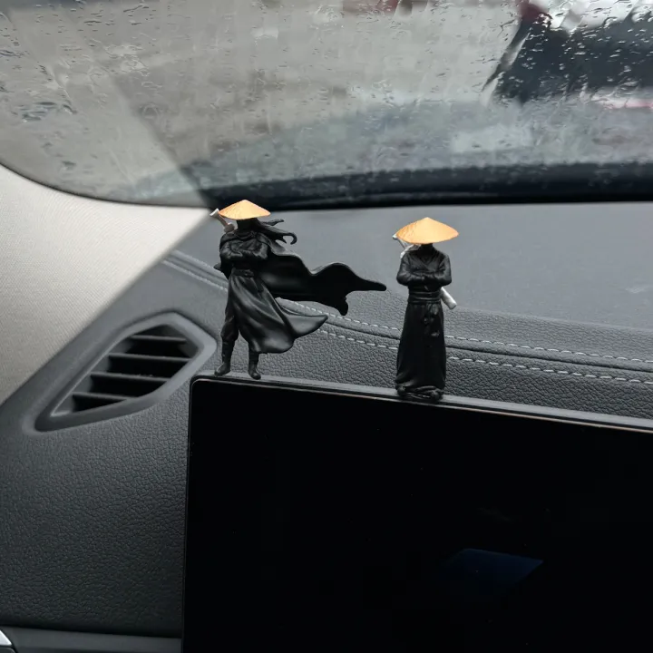 2PCS Automobile Pendants Creative Elegant Swordsman Car Center Console Display Screen Car Interior Decorations Rearview Mirror