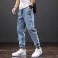 Spring Summer Black Blue Cargo Jeans Men Streetwear Denim Jogger Pants Men Baggy Harem Jean Trousers Plus Size. 