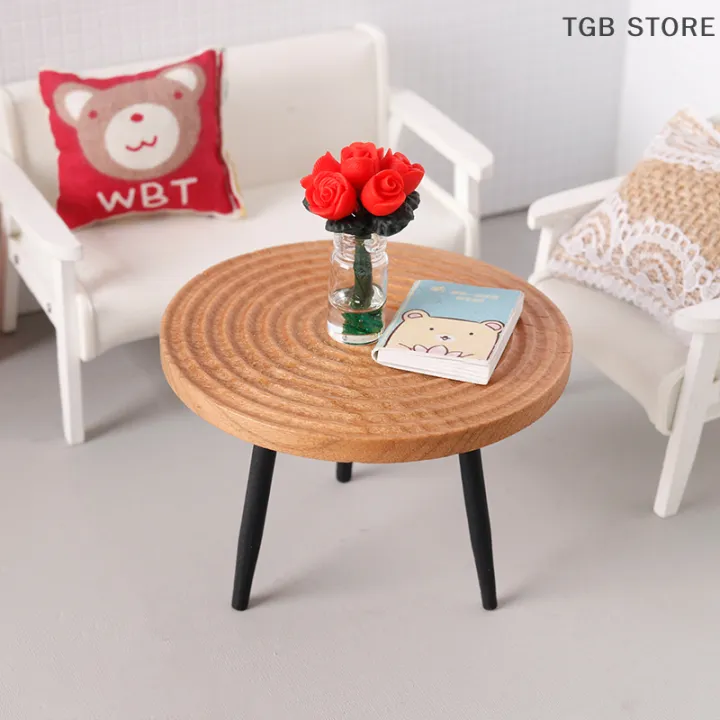 1:12%20Dollhouse%20Miniature%20Round%20Table%20Tea%20Table%20Doll%20Home%20Coffee%20Table%20Furniture%20Decor%20Toy%20Micro%20Scene%20Construction%20Props%20-%20Image%202