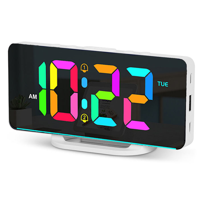 Digital%20Alarm%20Clock%20Desk/Wall%20Dimmable%20Electronic%20Clock%20with%20RGB%20Atmosphere%20Night%20Light%20%20Rainbow%20Time%20USB%20Charger%20Week%20Display%20-%20Image%208
