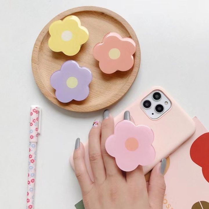 Ins Drip Glue Elegant Flower Air Cushion Mobile Phone Stand with Scalable Lazy Bracket For iPhone Samsung Xiaomi Cellphone Mount
