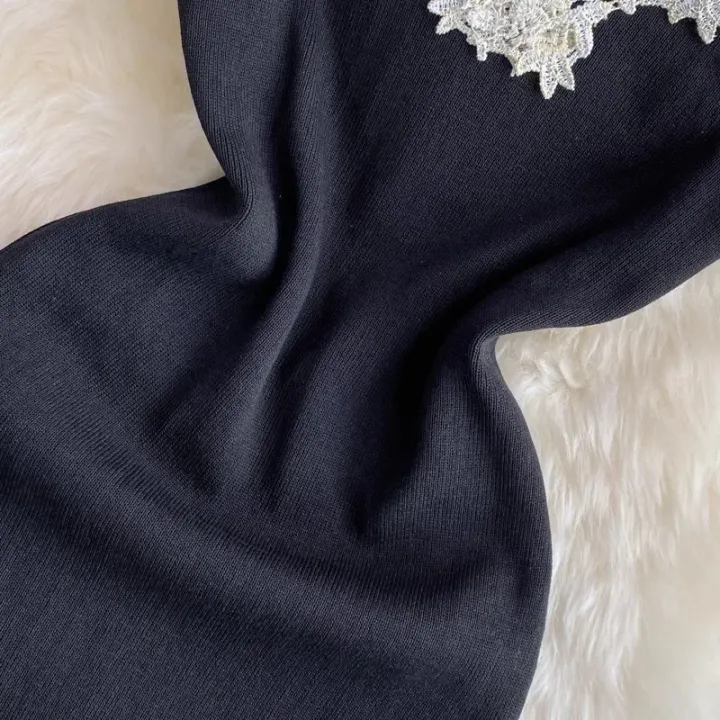 2024%20%20Backless%20Lace%20Patchwork%20Knitted%20Split%20Summer%20Dress%20Women%20Black%20Mini%20Party%20Dress%20Bodycon%20Sheath%20night%20Club%20Outfits%20-%20Image%203