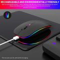 Rechargeable Wireless RGB Waterproof Optical Mouse, For Pc and Laptop Gamer Dual Model 2.4GHz Mouse.