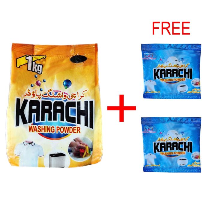 KARACHI WASHING DETERGENT POWDER 1 KG WITH 2 FREE SACHET