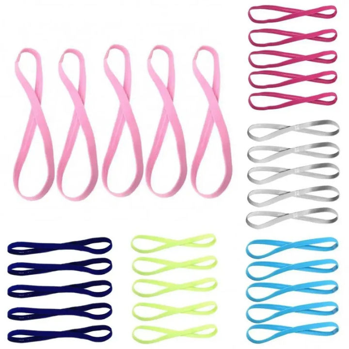 1/2/5Pcs%20Women%20Sweatbands%20Football%20Yoga%20Pure%20Hair%20Bands%20Anti-slip%20Elastic%20Rubber%20Thin%20Sports%20Headband%20Men%20Hair%20Accessories%20-%20Image%204