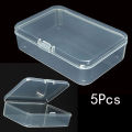 5PCS Transparent Plastic Box Jewelry Packaging Component For Receiving Box ID Card Jewelry Rectangle Home plastic storage box. 