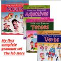 Pack of 4 grammer learning workbook set with picture for childrens-kids verb activity book -verb learning book-grammer book-English language learning book-verb activity book-. 